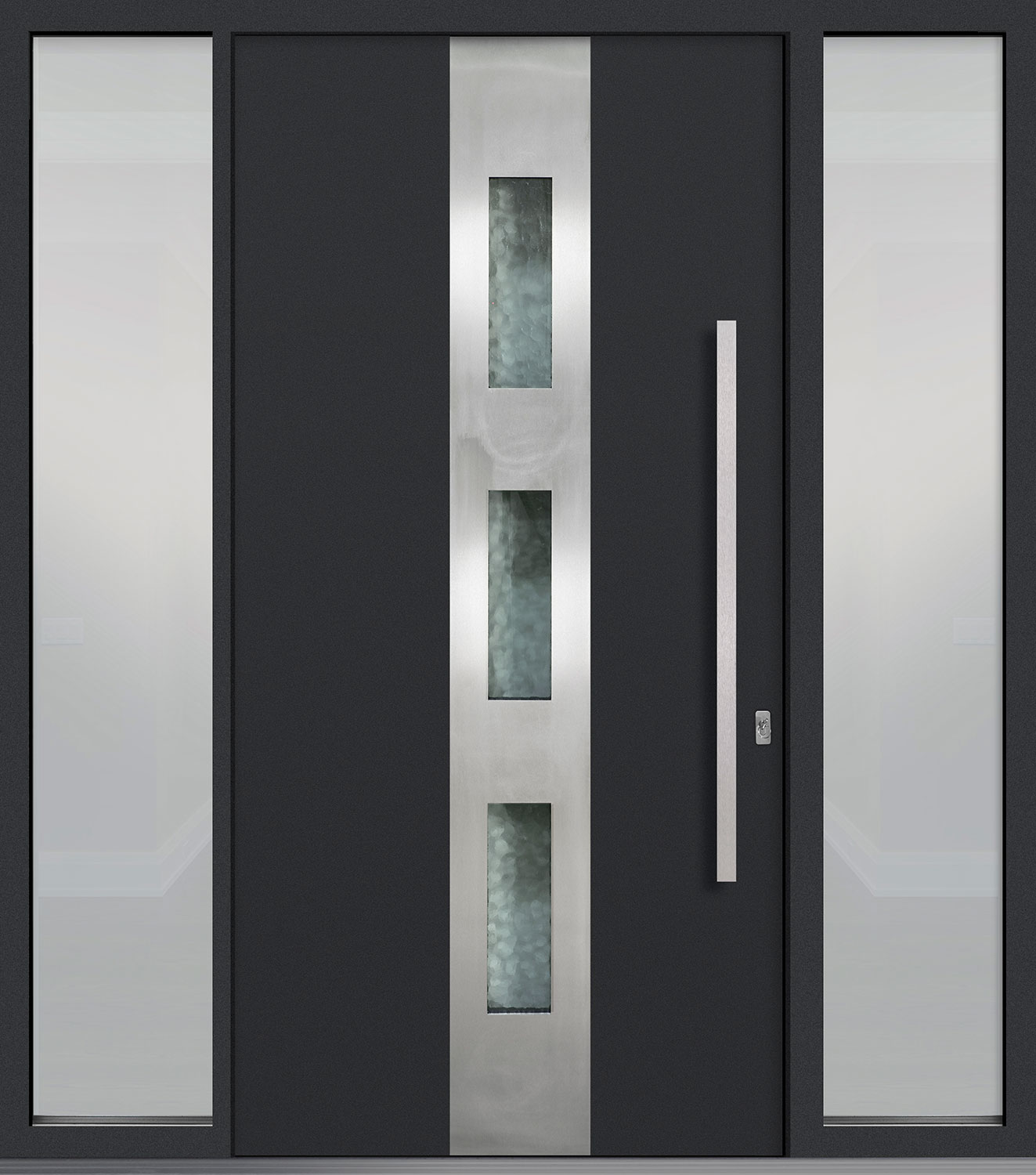 Aluminum Exterior Aluminum Clad Wood Front Door  - GD-ALU-C2 2SL