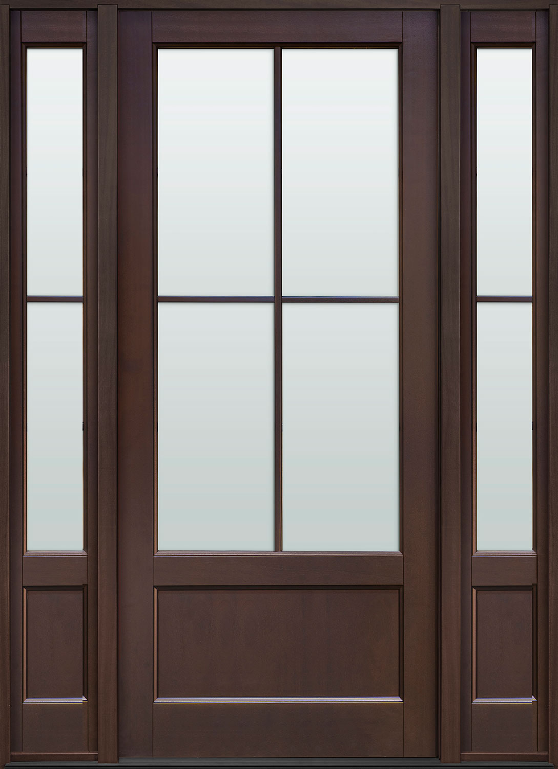 Classic Mahogany Wood Front Door  - GD-104PW 2SL CST