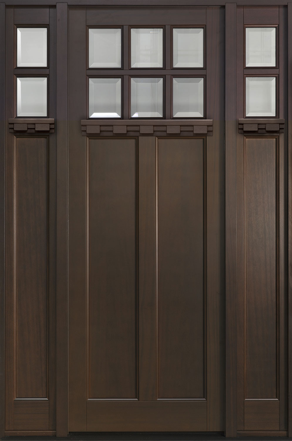 Craftsman Mahogany Wood Front Door  - GD-112PT-DS 2SL CST