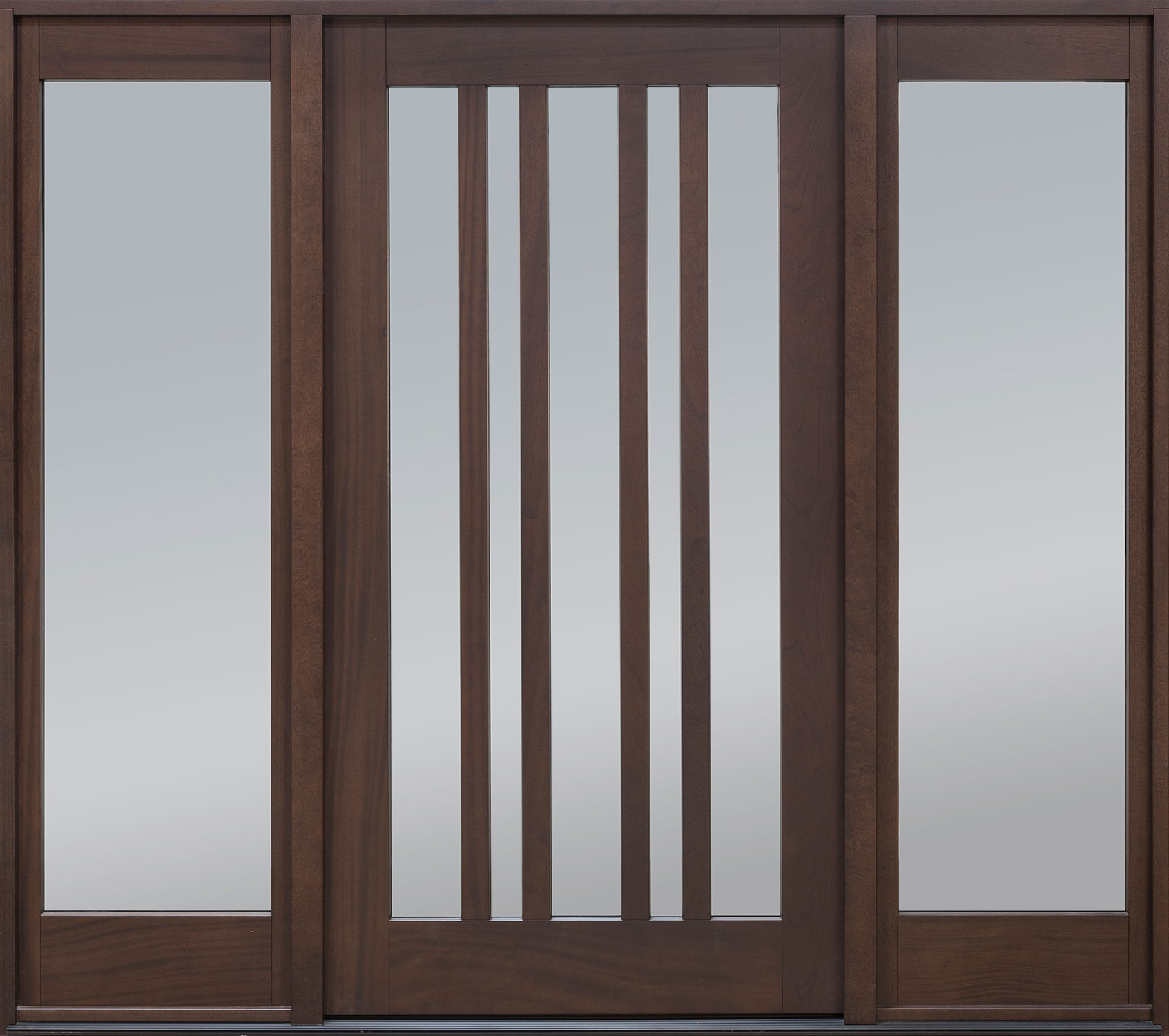 Modern Euro Collection Mahogany Wood Front Door  - GD-606PW 2SL CST