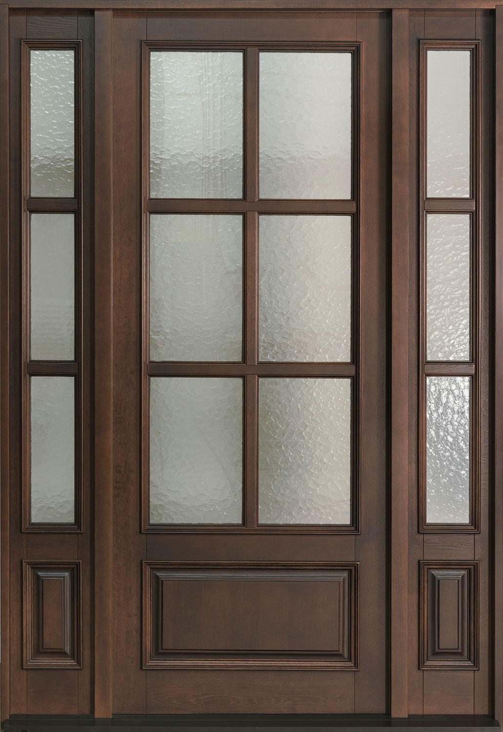 Classic Rift-Cut Oak Wood Front Door  - GD-655PW 2SL CST