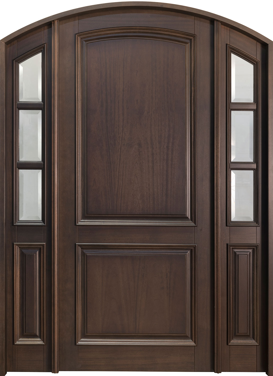 Classic Mahogany Wood Front Door  - GD-801PW 2SL CST