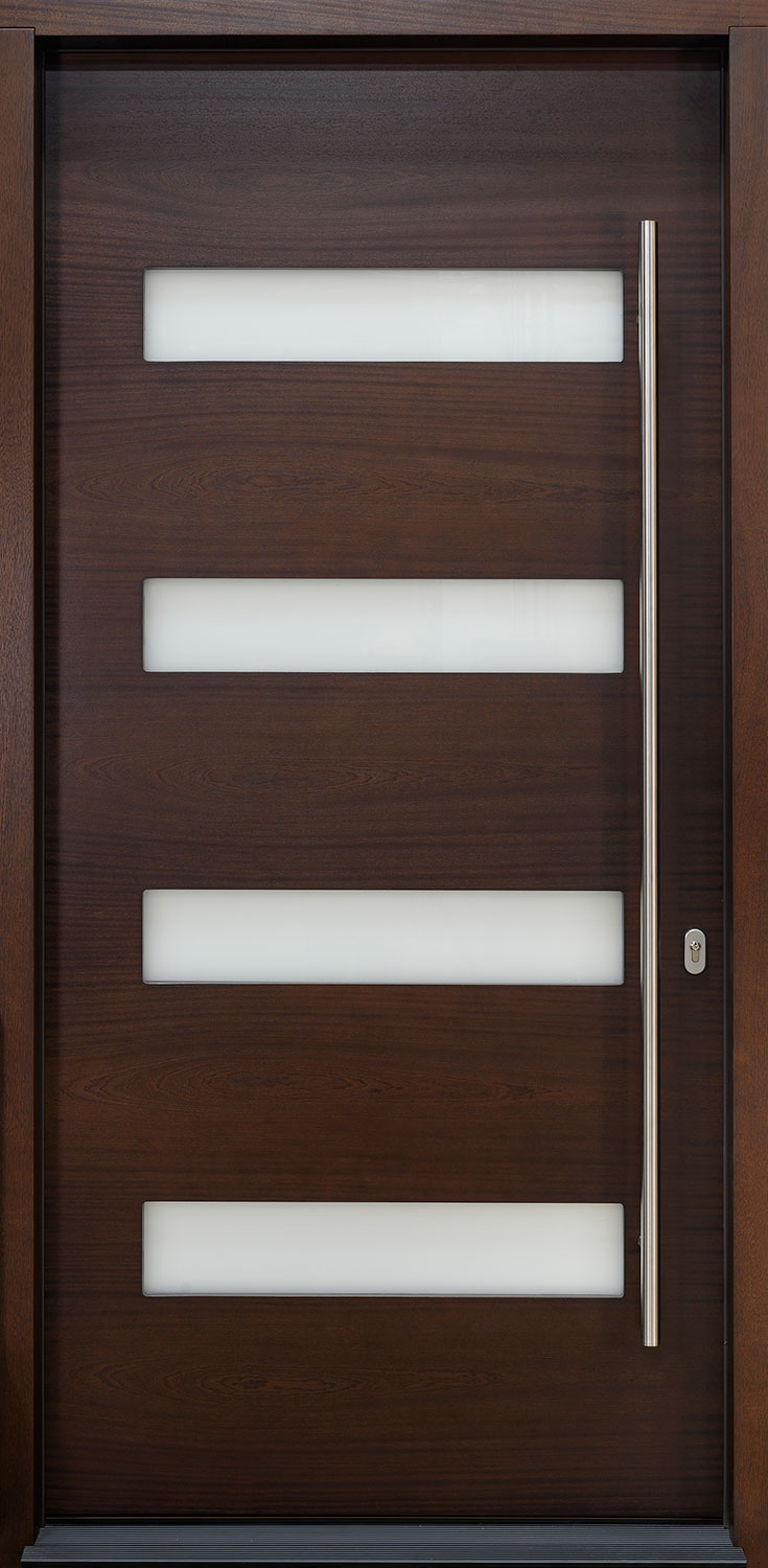 Modern Euro Collection Mahogany Wood Front Door  - GD-EMD-004PW CST