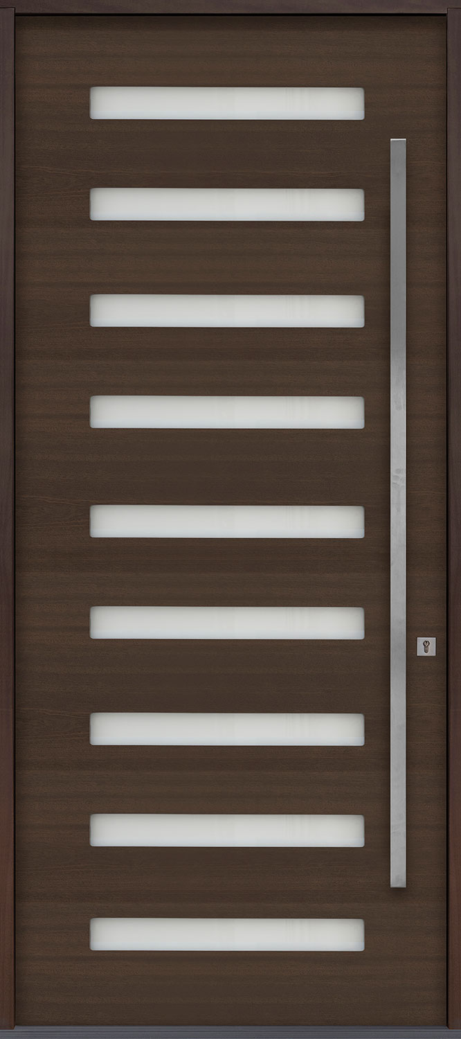Modern Euro Collection Mahogany Wood Veneer Wood Front Door  - GD-EMD-009W CST