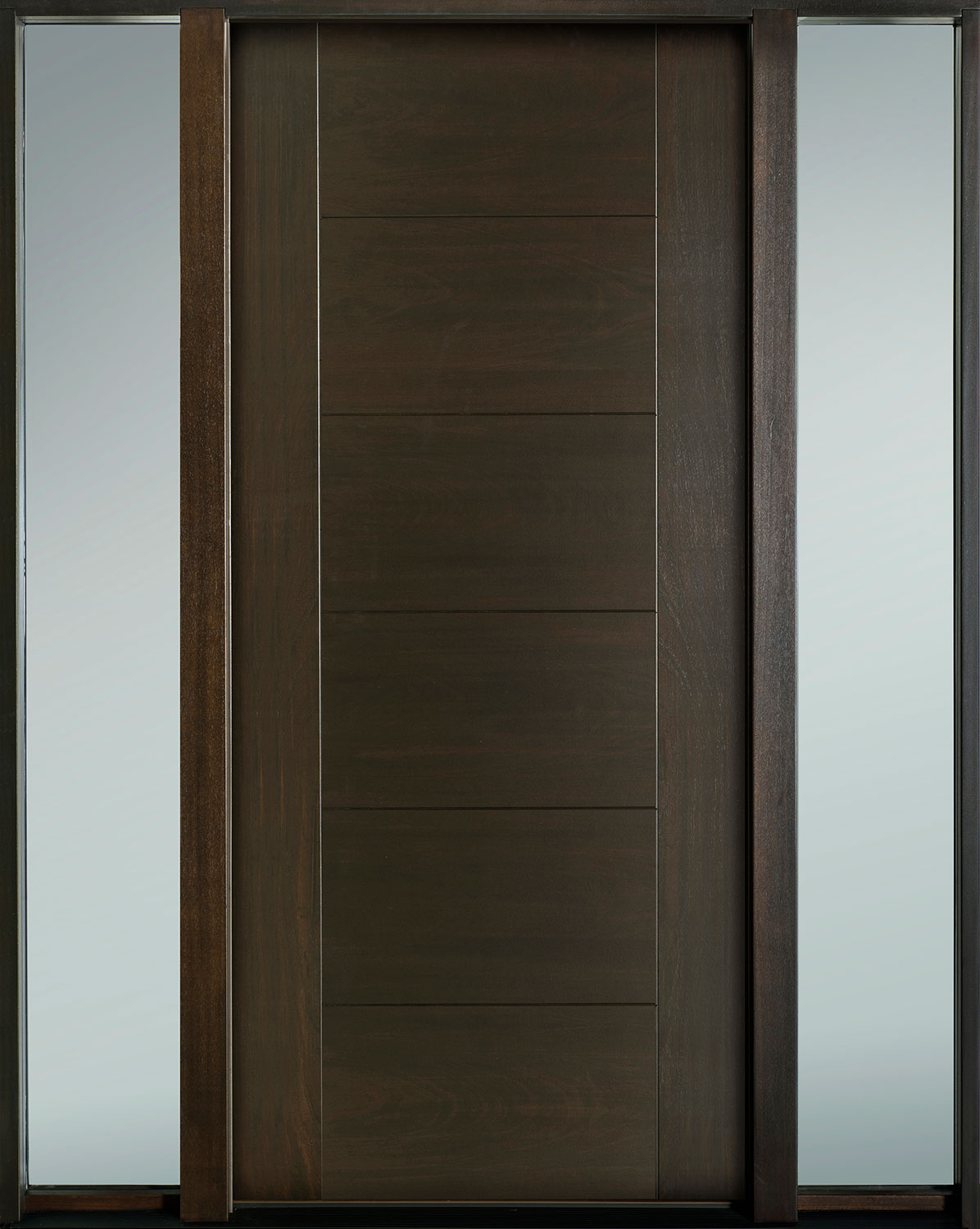 Modern Euro Collection Mahogany Wood Veneer Wood Front Door  - GD-EMD-711 2SL-CG