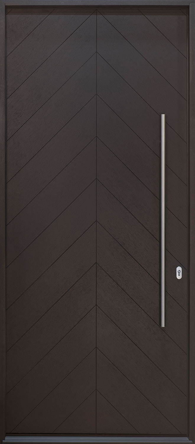 Modern Euro Collection Oak Wood Veneer Wood Front Door  - GD-EMD-715W CST