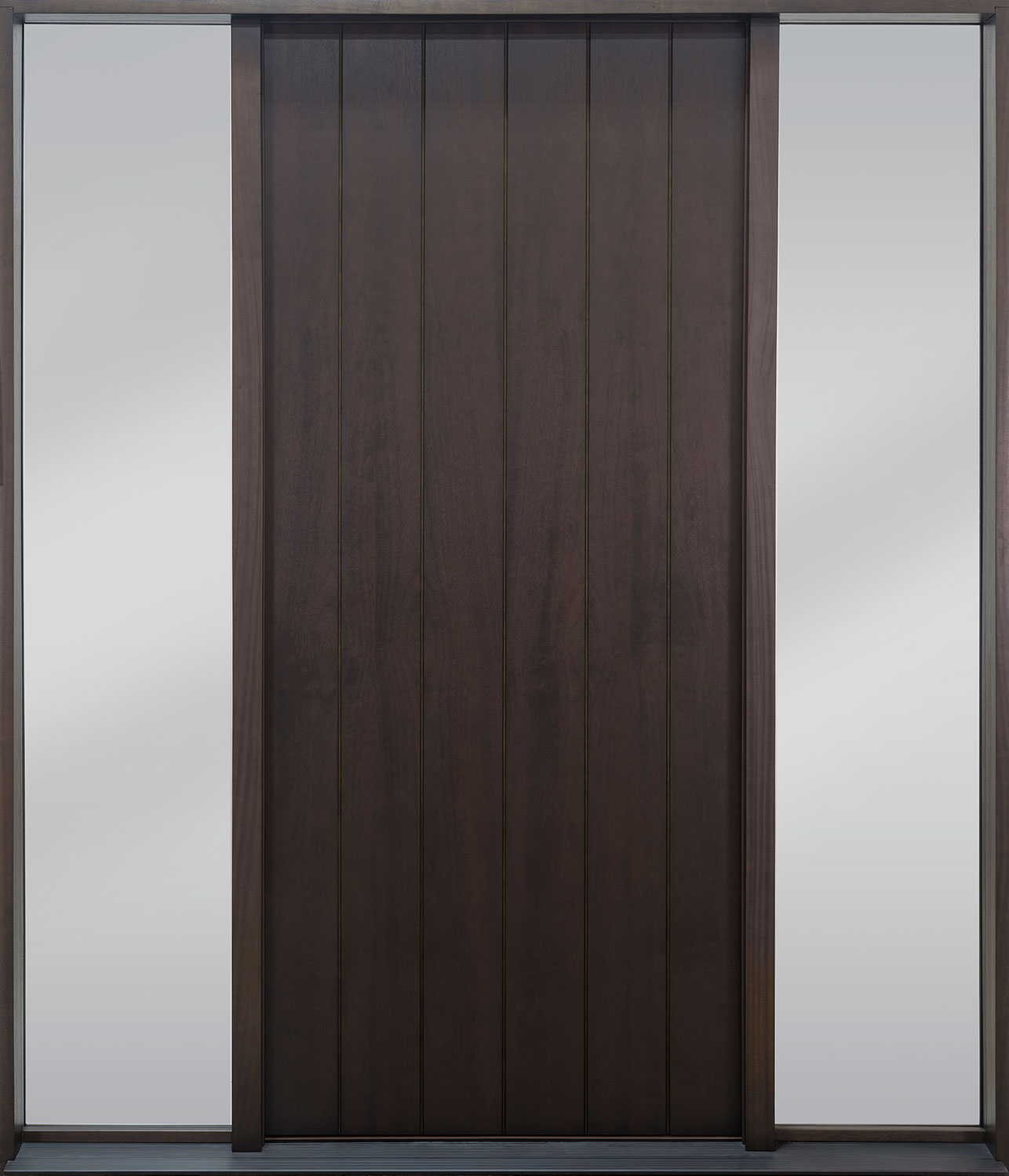 Modern Euro Collection Mahogany Wood Veneer Wood Front Door  - GD-EMD-A2 2SL CST