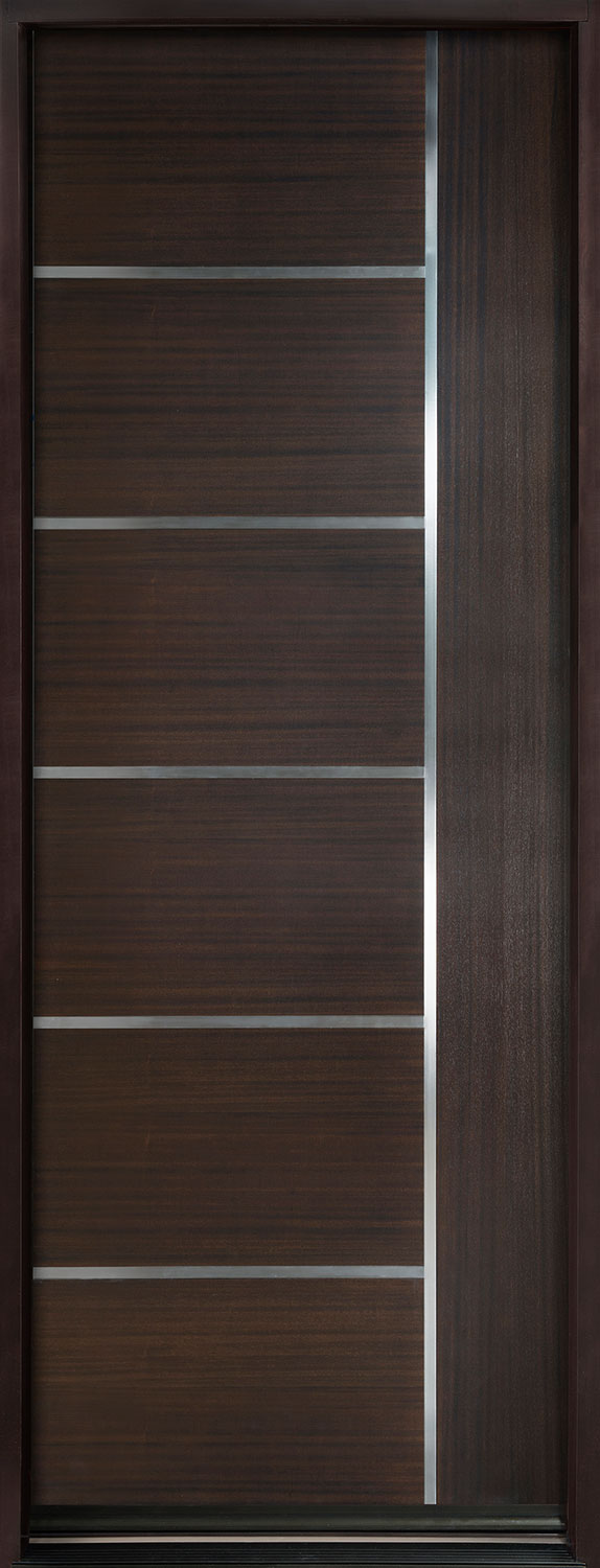 Modern Euro Collection Mahogany Wood Veneer Wood Front Door  - GD-EMD-B1T