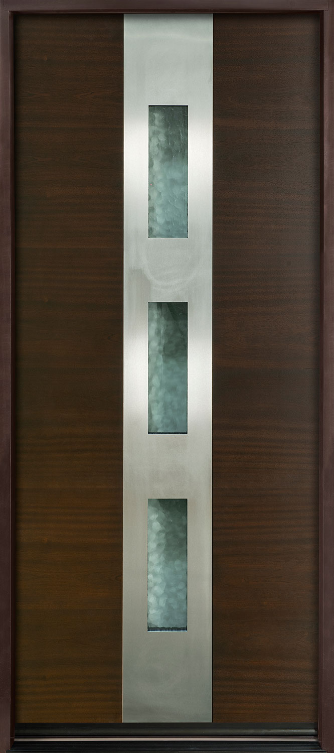 Modern Euro Collection Mahogany Wood Veneer Wood Front Door  - GD-EMD-C2W