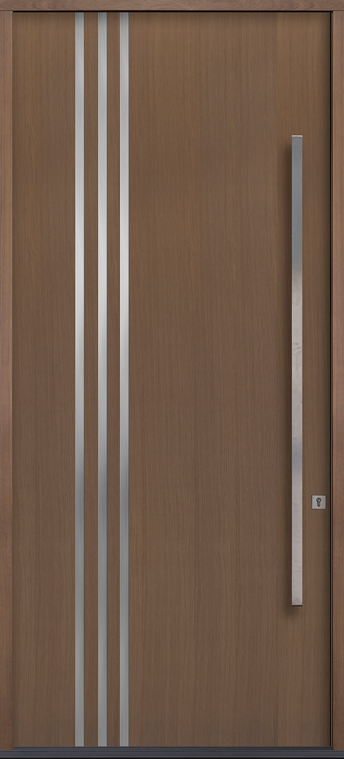 Modern Euro Collection Oak Wood Front Door  - GD-EMD-L1W CST
