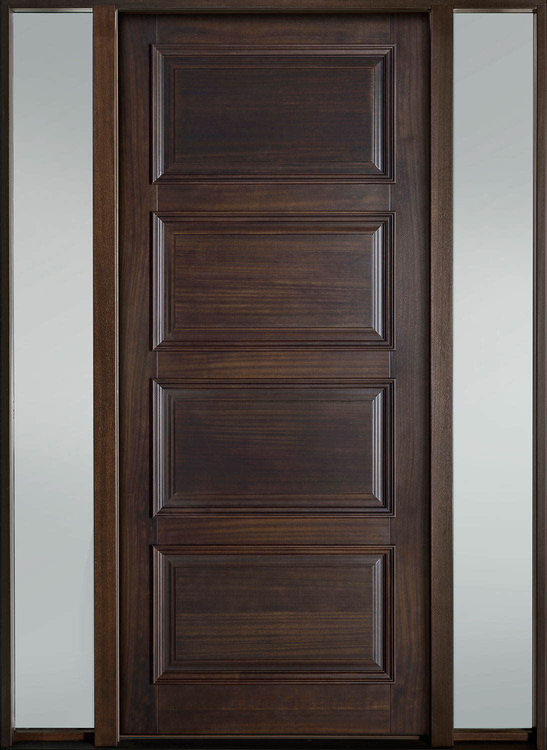 Classic Mahogany Wood Front Door  - GD-4000PW 2SL-F